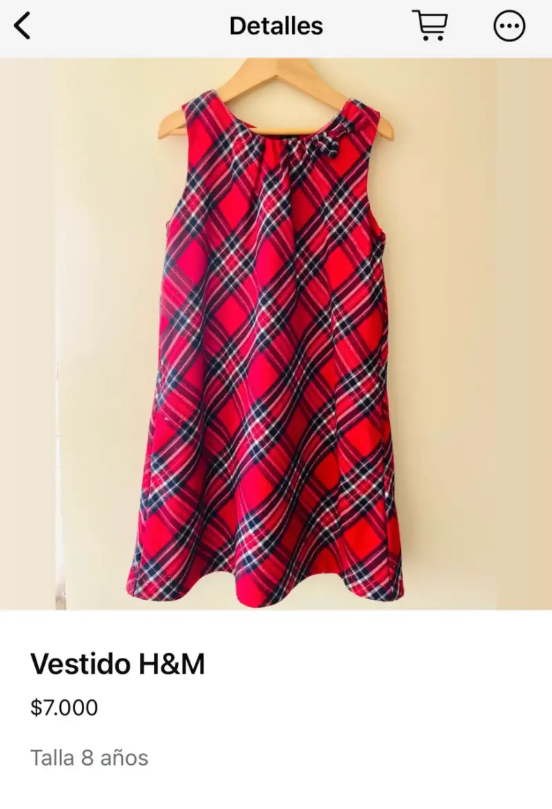 Vestido tartán rojo niña Talla 8