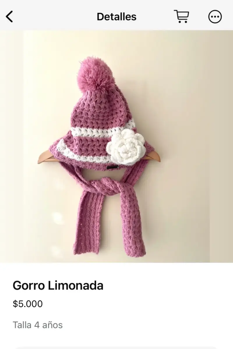 Gorro rosa con bufanda talla 4