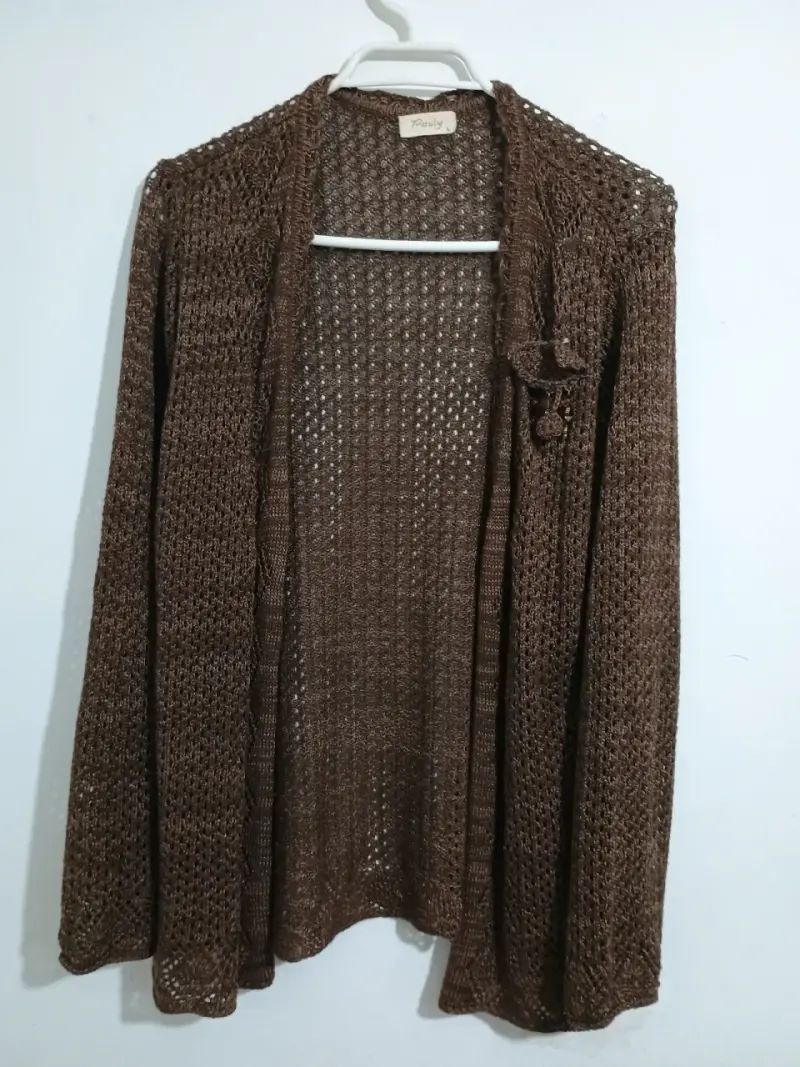 Cardigan tejido marrón