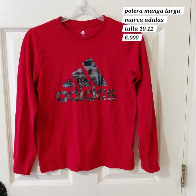Polera roja Adidas manga larga - 1