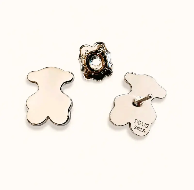 Aros osito de plata 925