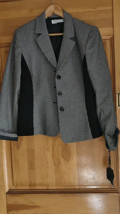 Blazer a cuadros blanco y negro - miniatura 4