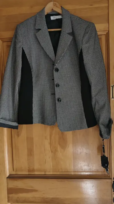 Blazer a cuadros blanco y negro - miniatura 5