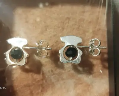 Aros plata con piedras negras - miniatura 2