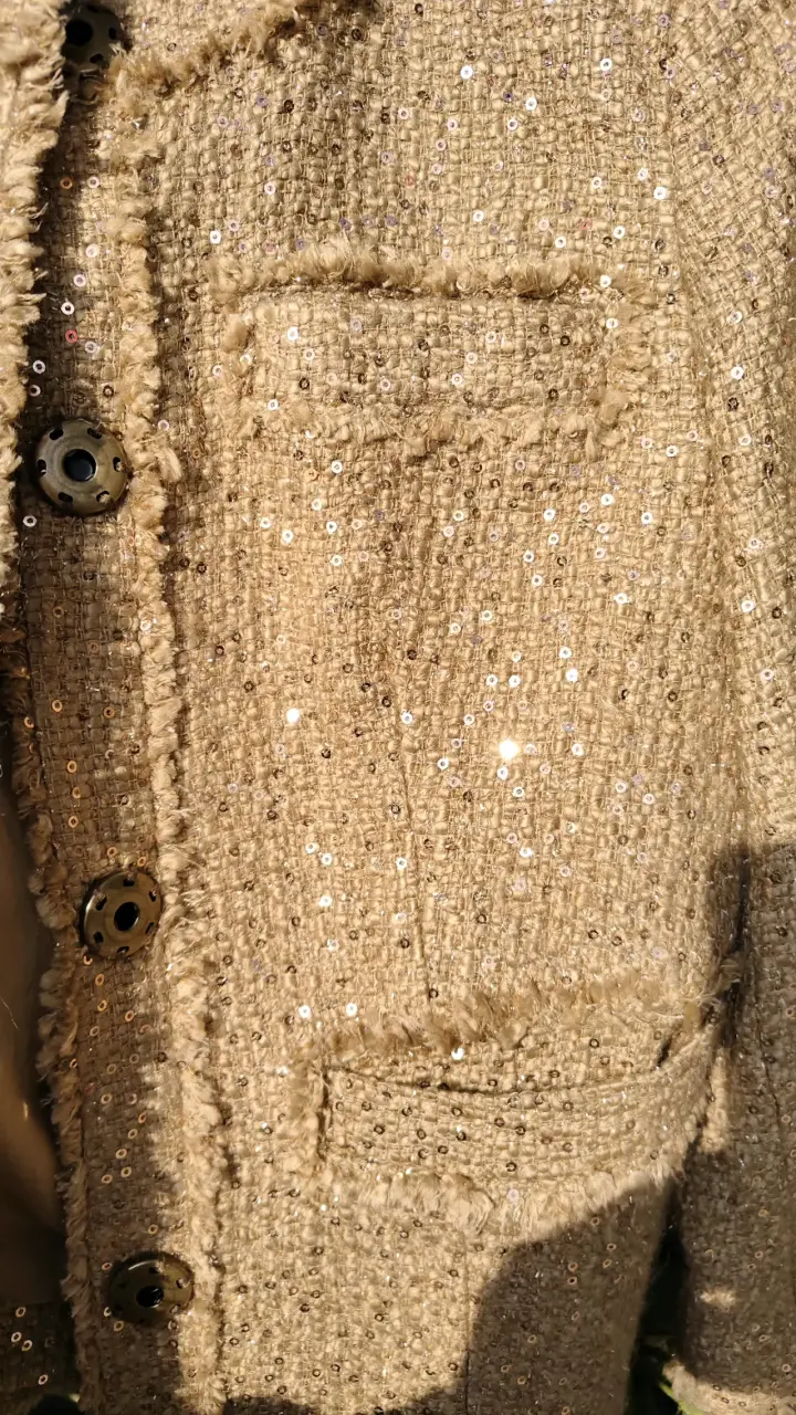 Chaqueta de tweed dorada M.K - 6
