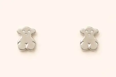 Aros de osito plateados, plata 925 - miniatura 1
