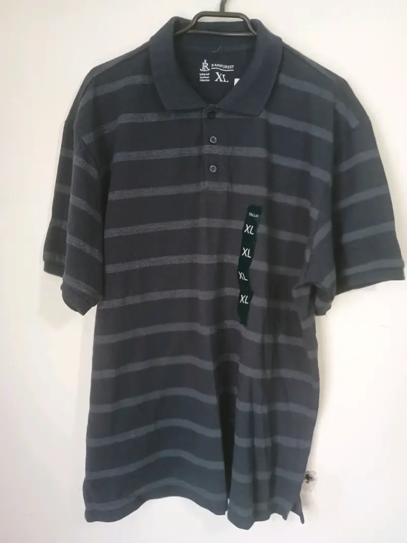 Polera polo azul a rayas - 2