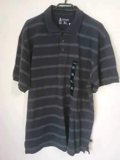Polera polo azul a rayas - miniatura 2