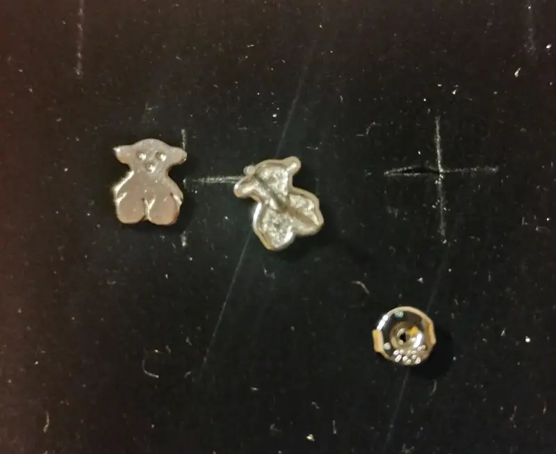 Aros de osito plateados, plata 925 - 4