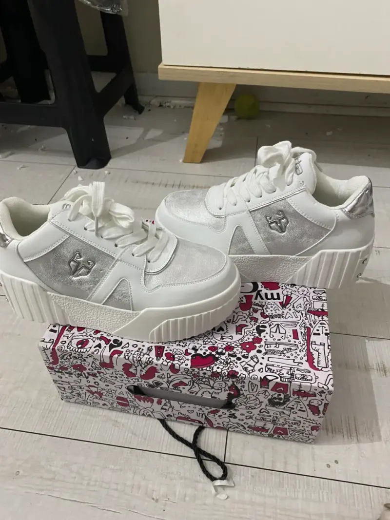 Zapatillas blancas mujer con plataforma - 3