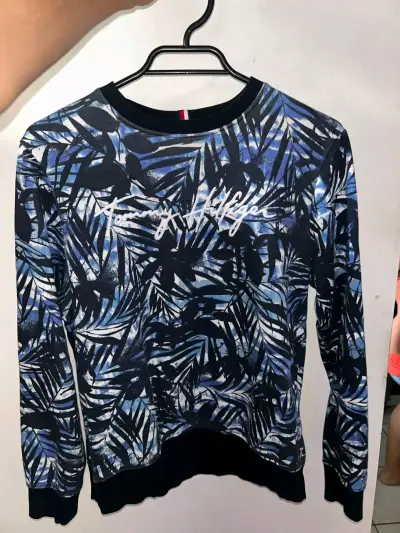 Polerón estampado hojas azul - miniatura 1