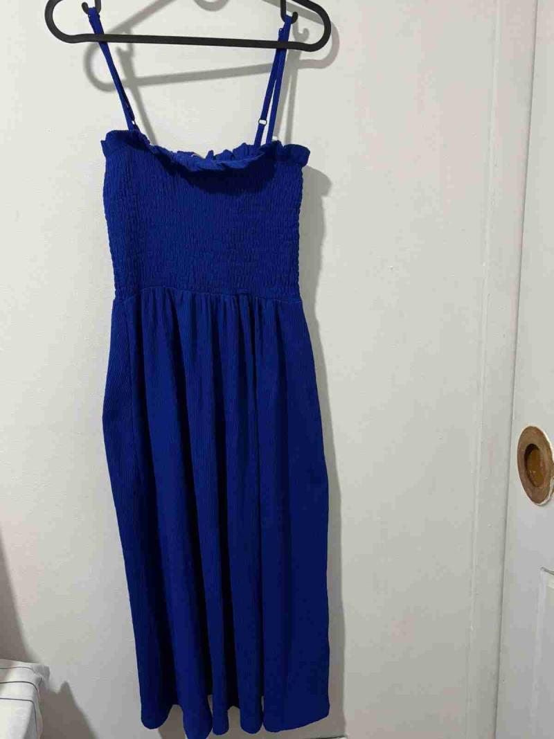 Vestido azul con tirantes - 1
