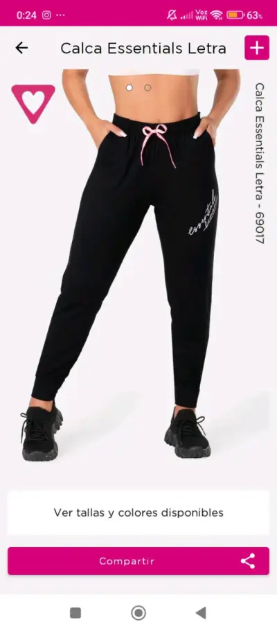 Pantalón deportivo negro Essentials - miniatura 2