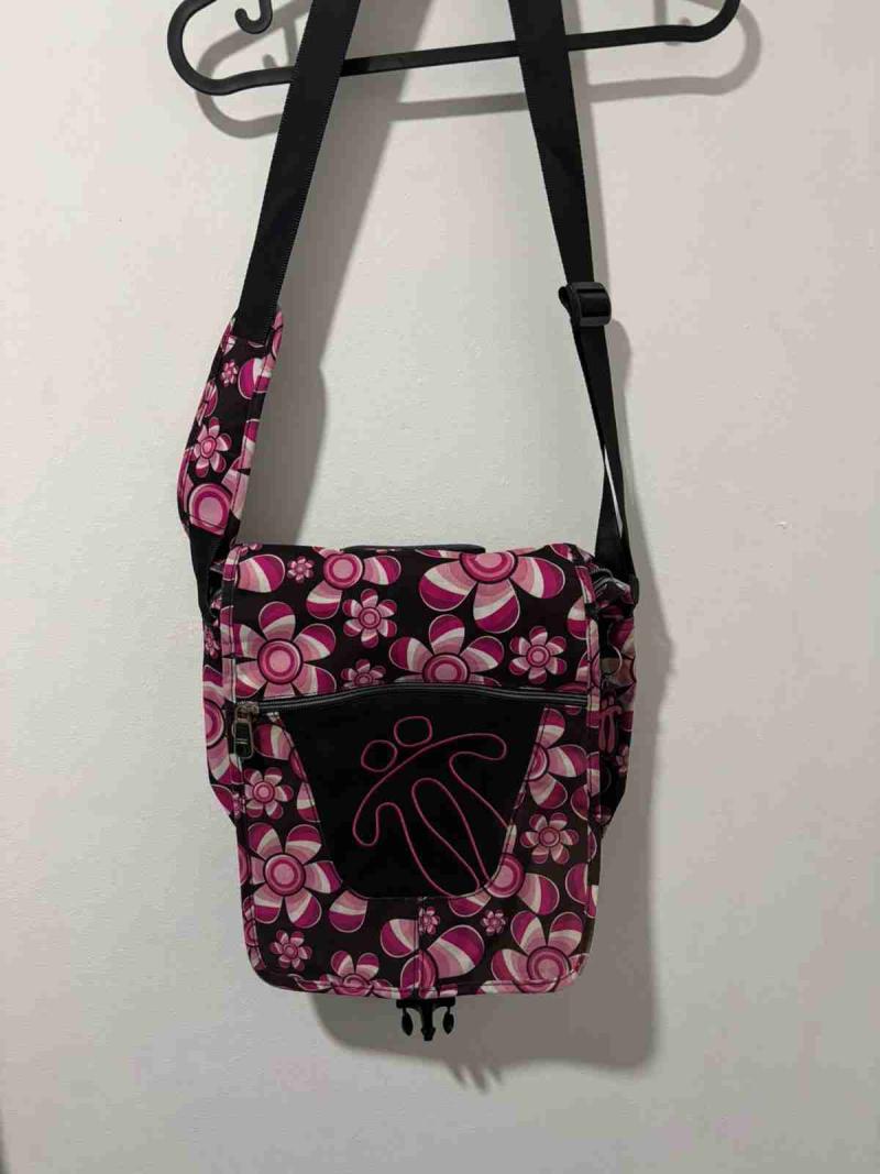 Bolso bandolera floral rosa - 1