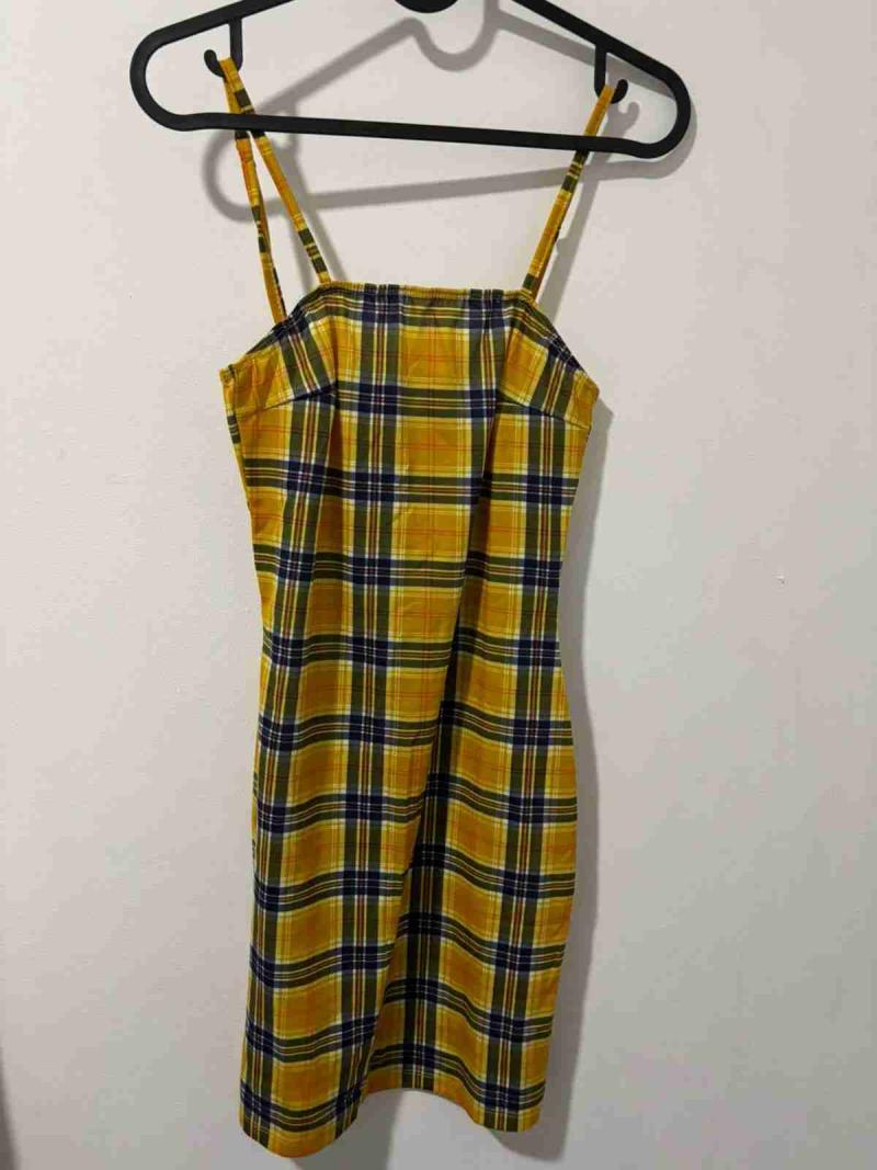 Vestido escocés amarillo - 1