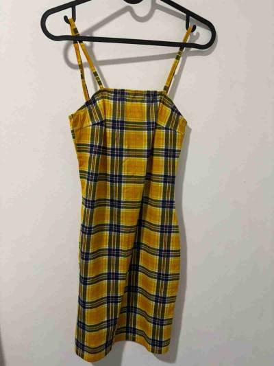 Vestido escocés amarillo - miniatura 1