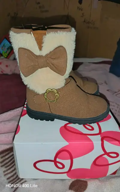 Botas infantiles marrones con lazo - miniatura 1