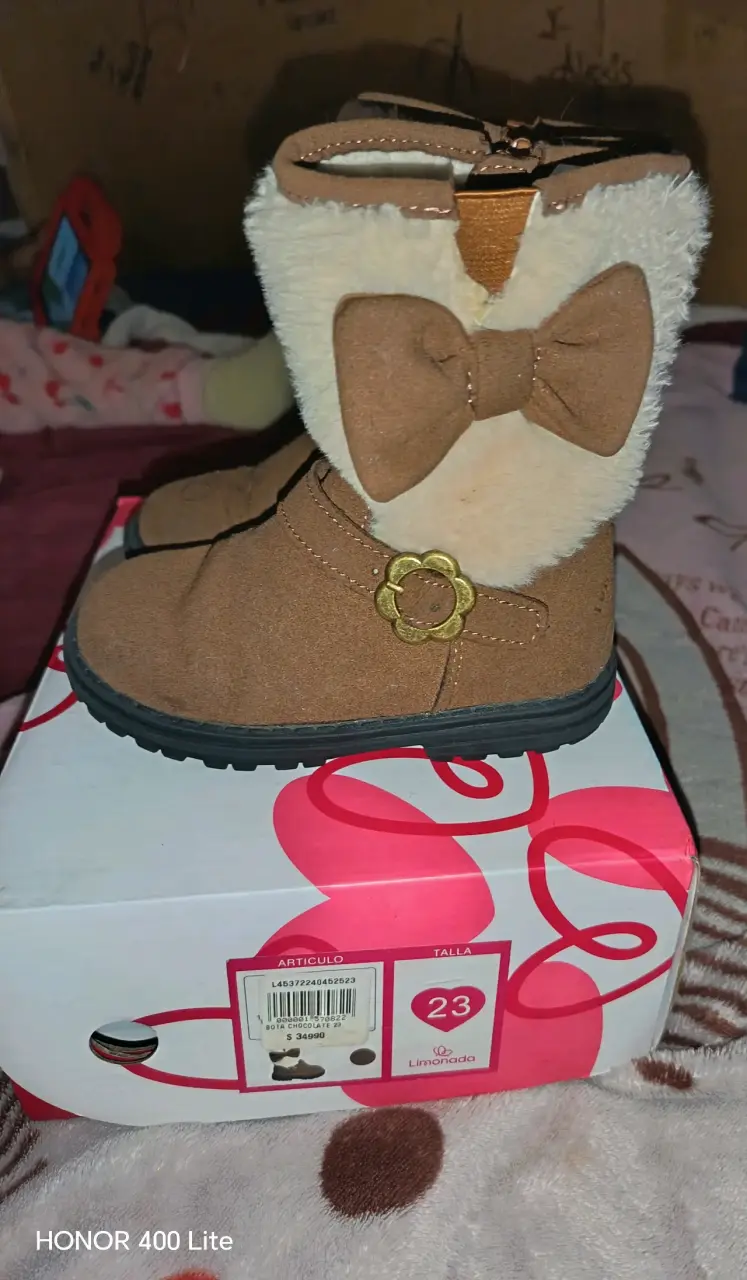 Botas infantiles marrones con lazo - 2