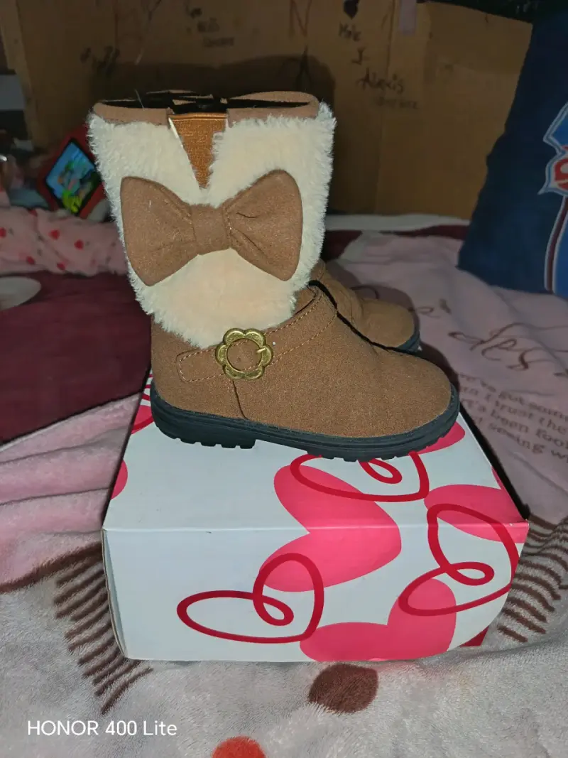 Botas infantiles marrones con lazo - 4