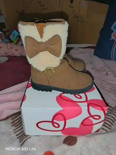 Botas infantiles marrones con lazo - miniatura 4