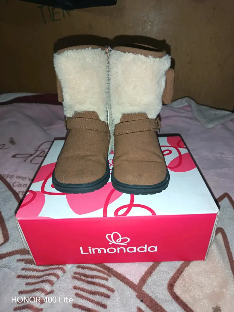 Botas infantiles marrones con lazo - 5