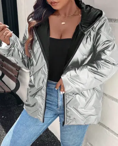 Chaqueta plateada shein - miniatura 1