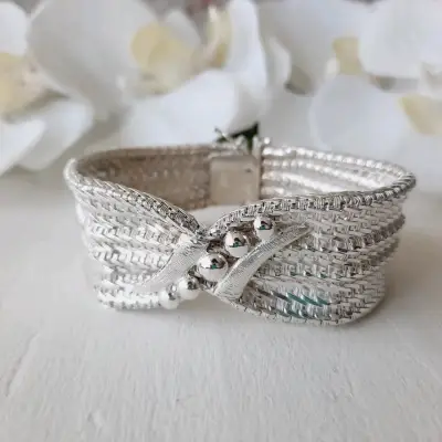 Pulsera de plata trenzada - miniatura 1