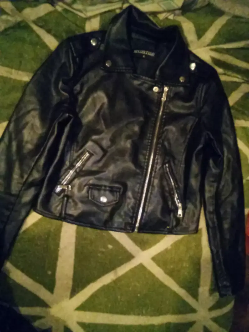 Chaqueta cuero negra mujer - 1