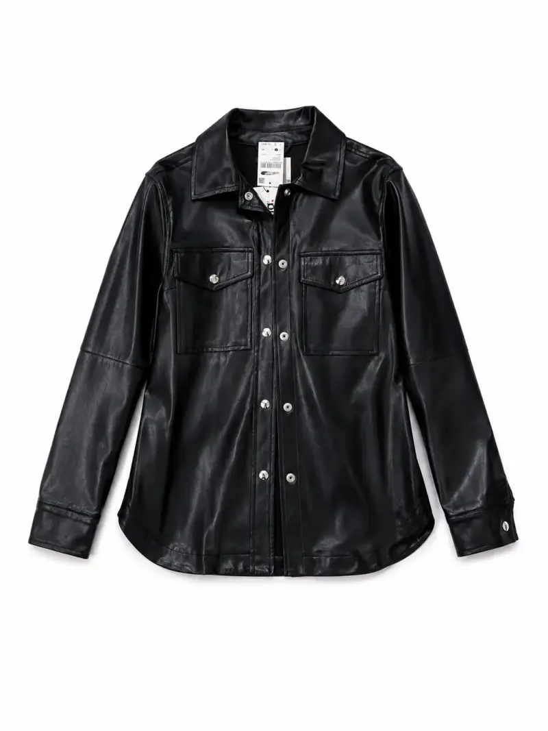 Chaqueta negra efecto cuero