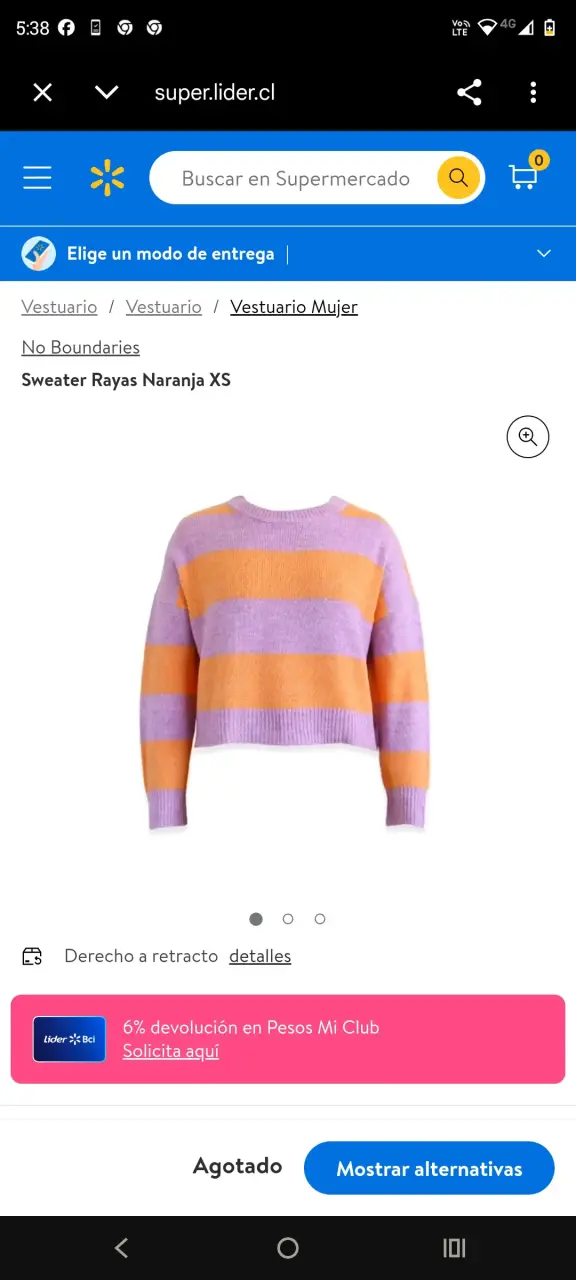 Sweater a rayas naranja y lila XS - 1