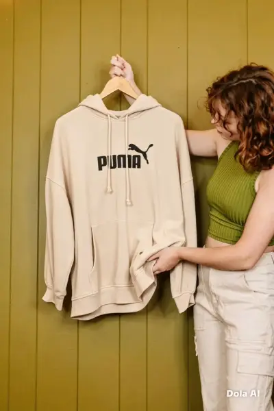 Polerón capucha Puma beige - miniatura 4