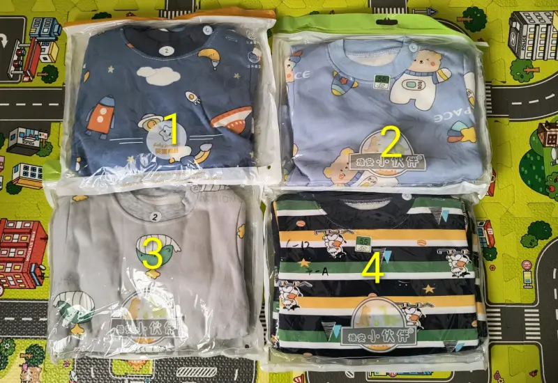 Pijamas afranelados niño y niña talla 1-2 años - 2