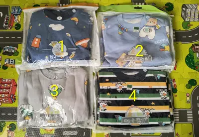 Pijamas afranelados niño y niña talla 1-2 años - miniatura 2