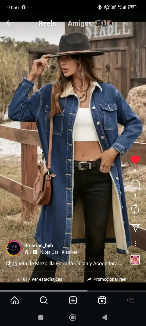 Abrigo largo de denim - 3