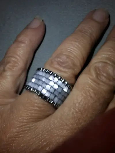 Anillo mostacilla ojo de gato mosaico - miniatura 3