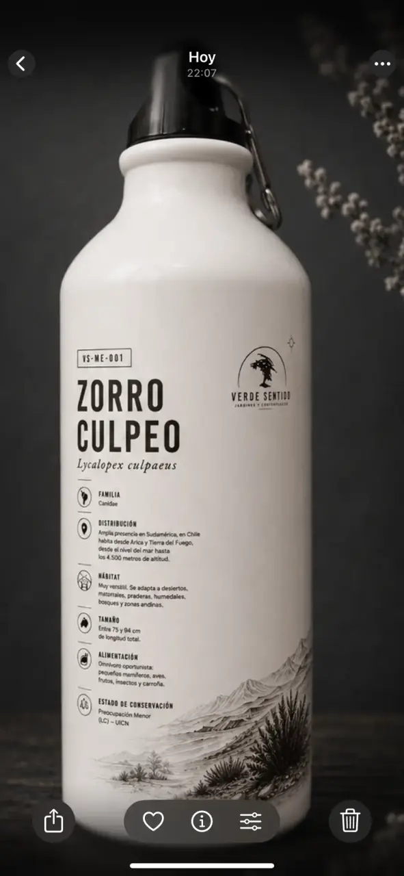 Botella Zorro Culpeo Verde Sentido - 2