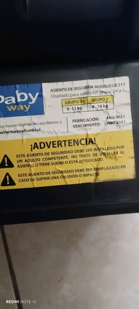 Silla de auto para bebé Baby Way - 2