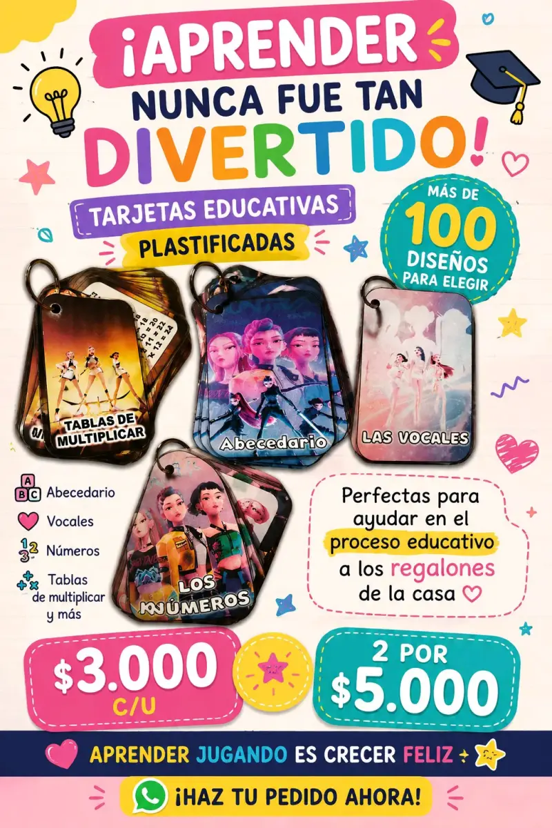 Llaveros educativos plastificados