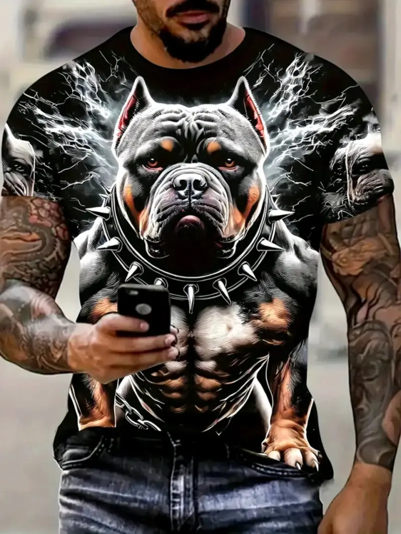 Polera negra bulldog impreso