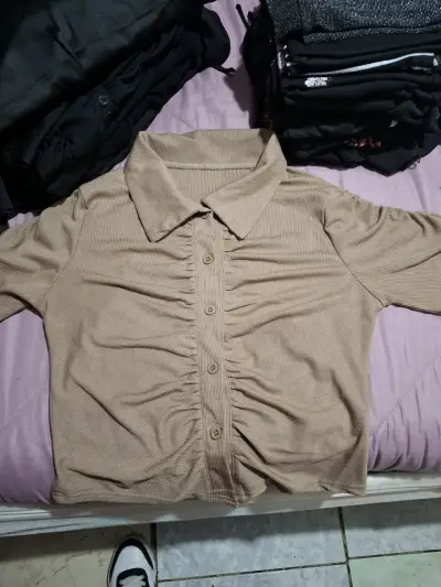 Falda beige estilo casual - miniatura 3