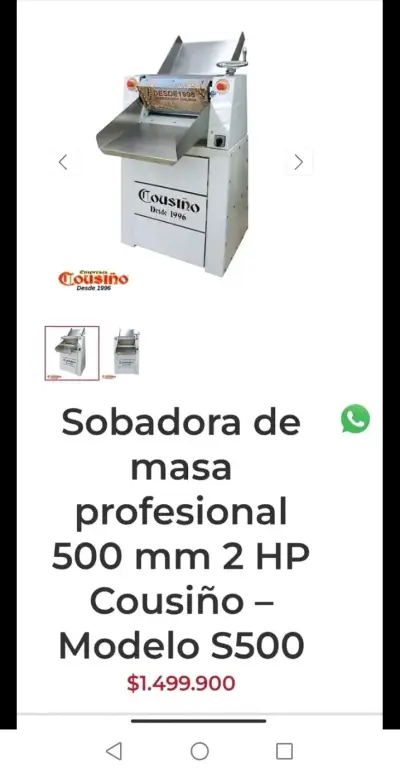 Cousiño 1996 industrial dobadora de masa - miniatura 2