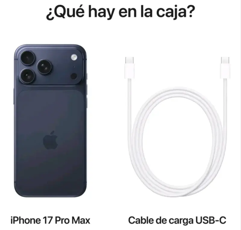 iPhone 17 Pro Max con cable USB-C - 1