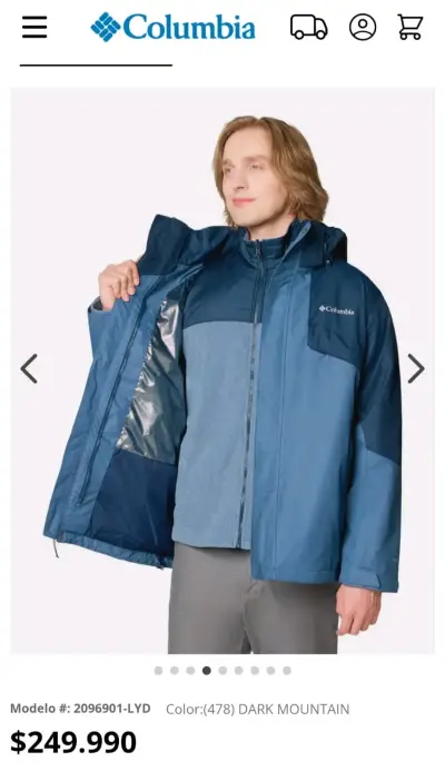 Chaqueta Columbia azul hombre - miniatura 2