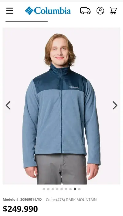Chaqueta Columbia azul hombre - miniatura 3