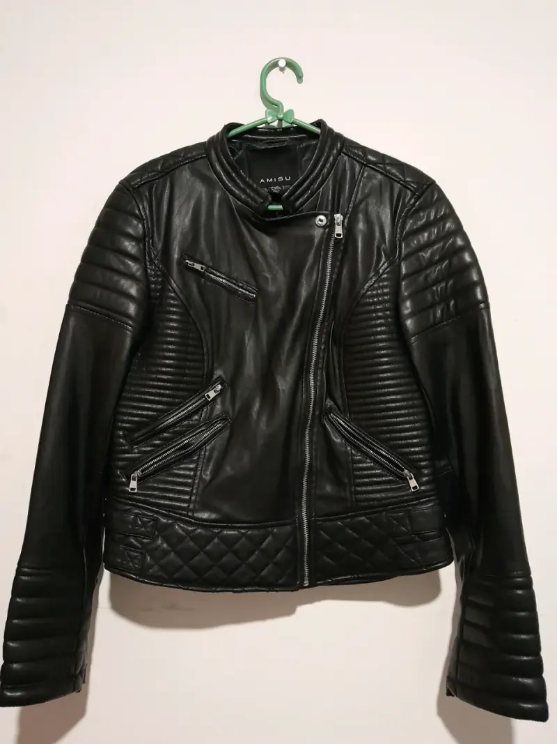 Chaqueta cuero negra Amisu - 1