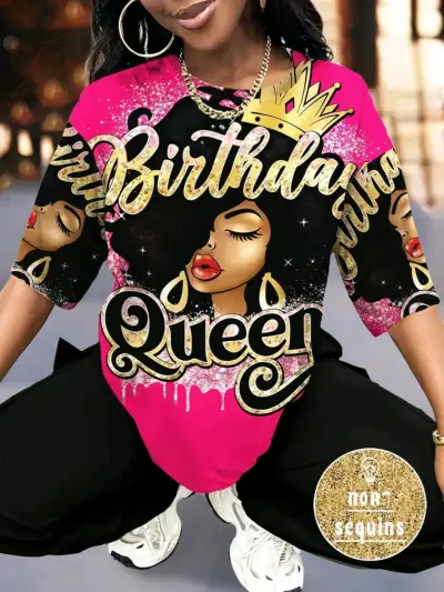 Polera Birthday Queen colorida - miniatura 5