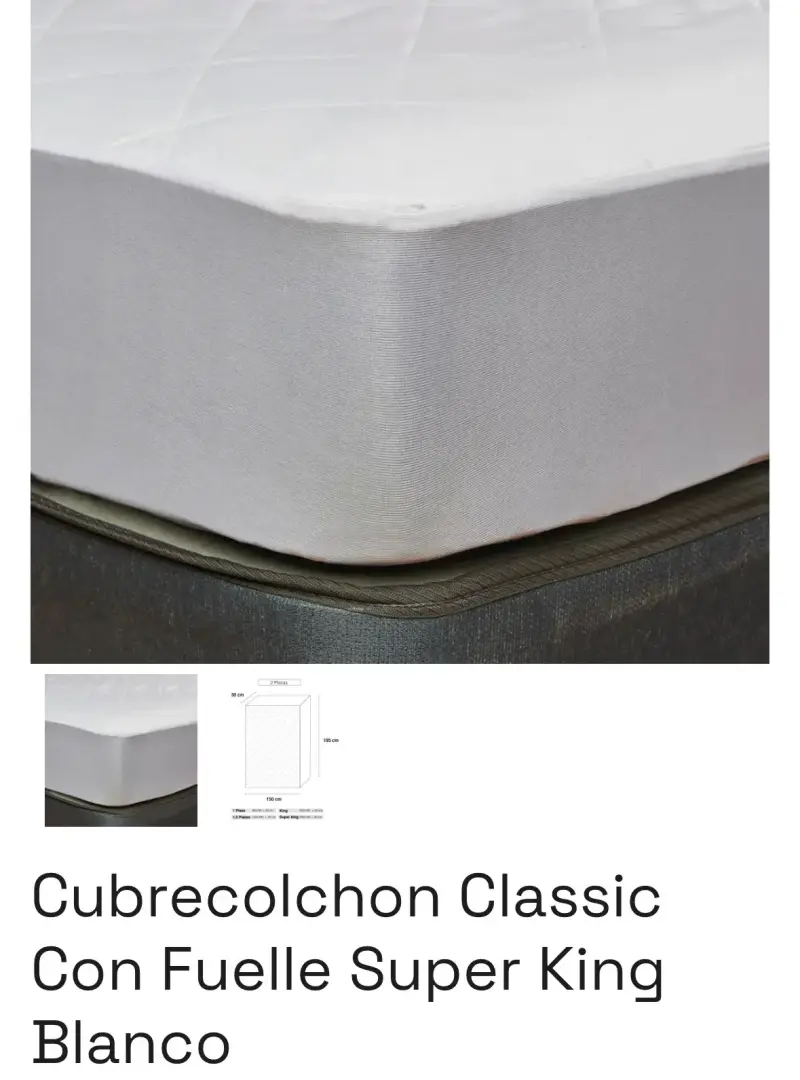 Cubrecolchón Super King Blanco