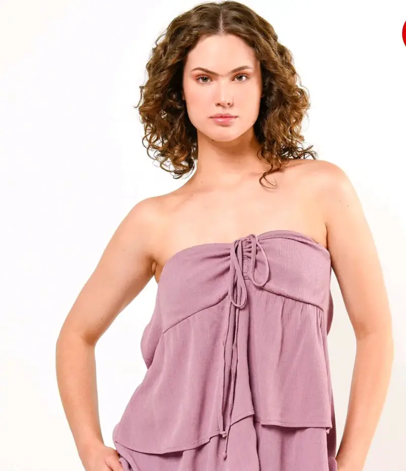 Blusa strapless lila