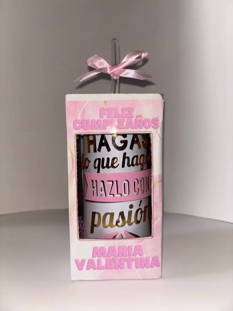 Vaso Personalizado con tapa de bambú decorativo - 3