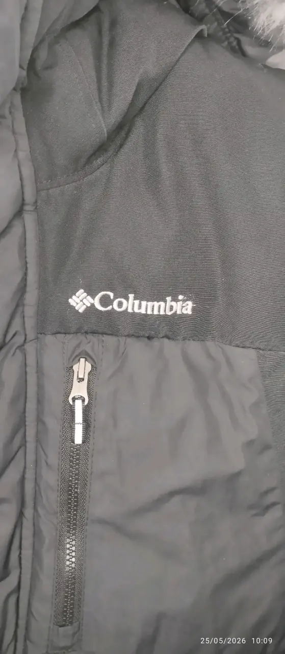 Parka negra con capucha de Columbia talla 10-12 - 4